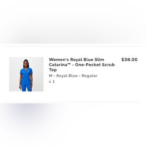 Figs Catarina slim scrub top in royal blue size medium